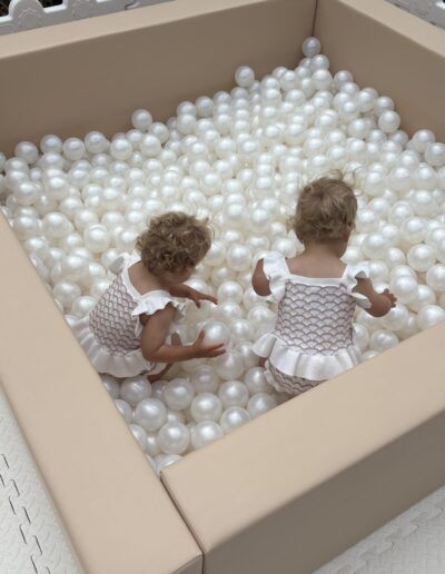 Beige & White soft play hire setup for a children’s birthday party in Adelaide